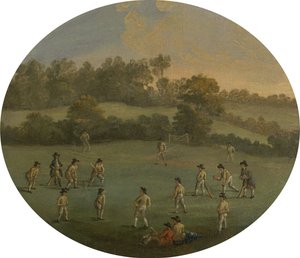 Gra w krykieta Klub Akademii Królewskiej w Marylebone Fields, obecnie Regent