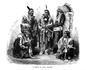 Grupa Indian Siuksów, 1872 autorstwa Unbekannt