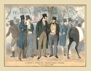 Grupa sportowych postaci w Epsom, c1832. autorstwa Unbekannt