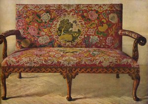 Sofa królowej Anny tapicerowana w Petit Point, c1900, 1936 autorstwa Unbekannt