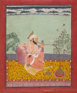 Raja palący fajkę wodną, ca. 1690-1710. autorstwa Unbekannt