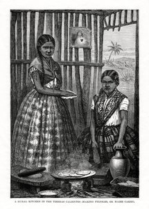 Wiejska kuchnia w Tierras Calientes, Meksyk, 1877 autorstwa Unbekannt