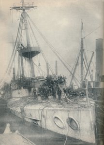 Triumf ratownictwa. Krążownik Gladiator, wspierany przez holowniki ratownicze, 1908, 1936 autorstwa Unbekannt