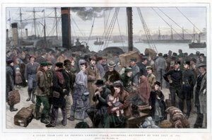 Studium z życia na Princes Landing Stage, Liverpool – zniszczone przez ogień 28 lipca 1874 r. autorstwa Unbekannt
