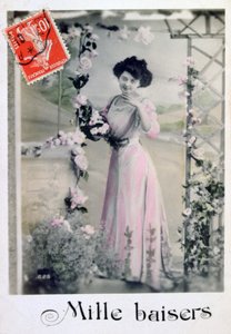 Tysiąc pocałunków, pocztówka francuska, ok. 1900 autorstwa Unbekannt