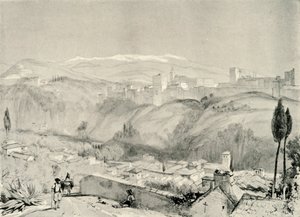 Widok na Alhambrę z Albaycin, XIX w., 1907. autorstwa Unbekannt