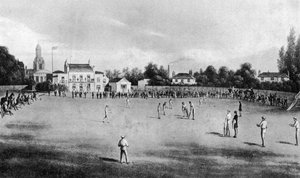 Trwa mecz krykieta w Kennington Oval, Londyn, 1848 1912 autorstwa Unbekannt