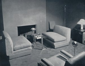 Grupa kominkowa w salonie projektu Russela Wrighta, 1935 autorstwa Unbekannt