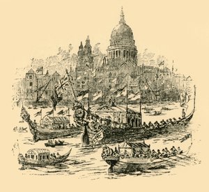 Wielka procesja zdobionych barek z Whitehall do Limehouse, 1907. autorstwa Unbekannt