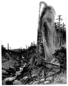 Strumień na polach naftowych Pensylwanii, USA, 1886 r. autorstwa Unbekannt