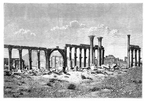 Zrujnowana kolumnada w Palmyra Tadmur, Syria, 1895 autorstwa Unbekannt