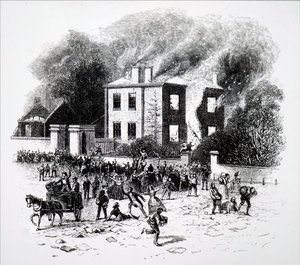 Scena z zamieszek w Birmingham w 1791 roku. autorstwa Unbekannt