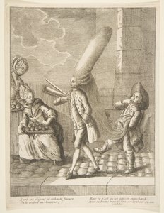 Aby zobaczyć jego elegancki det i jego wysokie loki, można by pomyśleć, że jest senatorem, ale jest tylko..., 1720-75. autorstwa Unbekannt