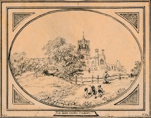 Kościół opactwa, St. Albans, 1782 autorstwa Unbekannt