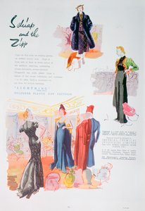 Reklama zamków błyskawicznych z tworzywa sztucznego w kolorze Lightning firmy ICI, 1937 autorstwa Unbekannt