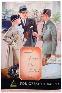 Reklama hamulców samochodowych Lockheed firmy Automotive Products of Leamington Spa, 1937 autorstwa Unbekannt