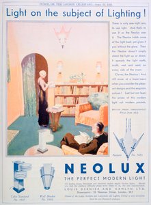 Reklama opraw oświetleniowych Neolux, 1931 autorstwa Unbekannt