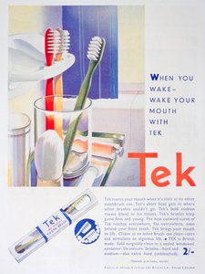 Reklama szczoteczek do zębów Tek, Johnson and Johnson, 1931 autorstwa Unbekannt