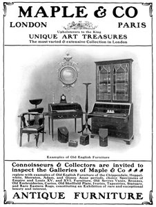Reklama firmy Maple & Co of London, sprzedawców antycznych mebli, 1901 autorstwa Unbekannt