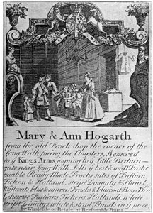 Reklama sklepu sukienniczego Mary and Ann Hogarths, początek XVIII w., 1901 autorstwa Unbekannt