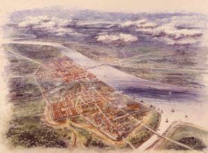 Widok z lotu ptaka na Londinium Londyn od strony północno-zachodniej, II wiek autorstwa Unbekannt