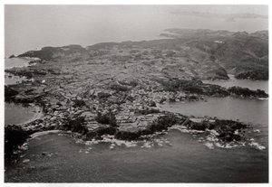 Widok z lotu ptaka na Oginohamę, Japonia, z Zeppelina, 1929 1933 autorstwa Unbekannt