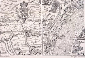 „Agas” mapa Londynu, c1561 autorstwa Unbekannt