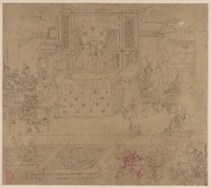 Album tematów taoistycznych i buddyjskich: Kings of Hells: Leaf 30, 1200s. autorstwa Unbekannt