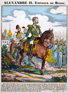 Aleksander II, car Rosji, przegląd wojsk, ok. 1855 autorstwa Unbekannt