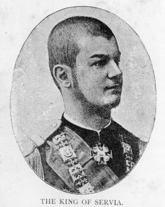 Aleksander I, król Serbii (lito) autorstwa Unbekannt