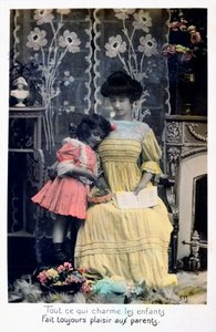 Wszystko to oczarowuje dzieci..., Pocztówka francuska, ok. 1900 autorstwa Unbekannt
