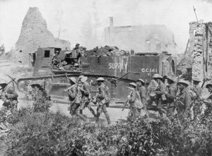 Przemarsz wojsk alianckich przez wyzwolone miasto, 27 października 1918 r. autorstwa Unbekannt