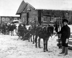Amerykańska piechota w pobliżu Archangielska, Rosja, grudzień 1918 r.. autorstwa Unbekannt