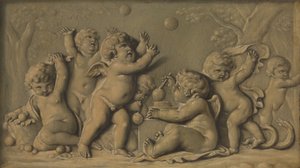 Amorini gra jedną z pary, 1770-90. autorstwa Unbekannt