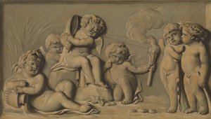 Amorini gra jedną z pary, 1770-90. autorstwa Unbekannt