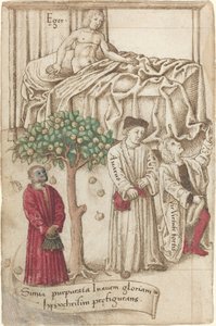 Małpa w purpurze z chorym, dobrym i skąpcem [fot. 36 wers. 15121515. autorstwa Unbekannt