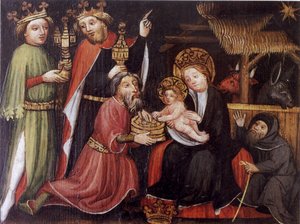 Adoracja Trzech Króli, nieznanego mistrza, ok. 1400; Fundacja Szpitala Ewangelickiego Isny autorstwa Unbekannt