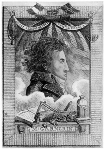 Andre Jacques Garnerin, francuski aeronauta i pierwszy spadochroniarz, ok. 1800 r. 1910 r autorstwa Unbekannt