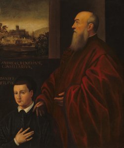 Andrea Renier i jego syn Daniele, c. 15601566. autorstwa Unbekannt