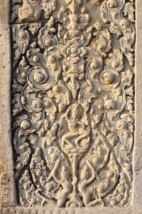 Angkor Wat, wyrzeźbiony detal na WallFlowers, Siem Reap, Kambodża autorstwa Unbekannt