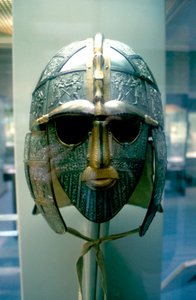 Anglosaski hełm i maska ze skarbu Sutton Hoo, VII wiek autorstwa Unbekannt