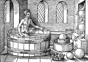 Archimedes c287-212 pne, starożytny grecki matematyk i wynalazca, w swojej łaźni autorstwa Unbekannt