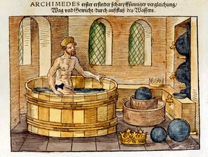 Archimedes w swojej łaźni, 1547 autorstwa Unbekannt
