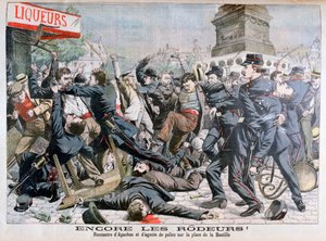 Uzbrojeni przestępcy walczący z policją, Place de la Bastille, Paryż, 1904 autorstwa Unbekannt
