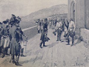 Organizacja kapitulacji Massénas w Cornigliano, niedaleko Genui, 1896 r. autorstwa Unbekannt