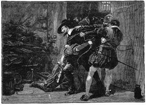Aresztowanie Guya Fawkesa w piwnicach parlamentu, 1605 XIX w. autorstwa Unbekannt