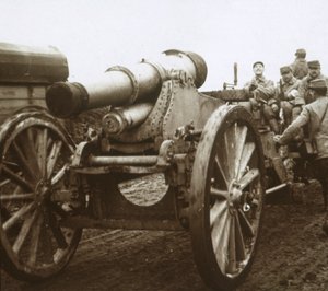 Kolumna artylerii w Verdun, północna Francja, c1914-c1918 autorstwa Unbekannt