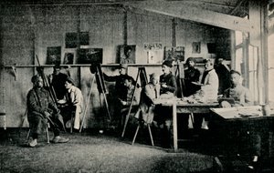 Artyści Prisoners of War w swojej pracowni w Giessen, c1916 autorstwa Unbekannt