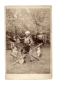 Wykład grupy Ashanti, Niemcy 1890 (zdjęcie czarno-białe) autorstwa Unbekannt