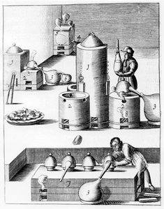 Athanor lub Slow Harry, piec samozasilający utrzymujący stałą temperaturę, 1683 autorstwa Unbekannt